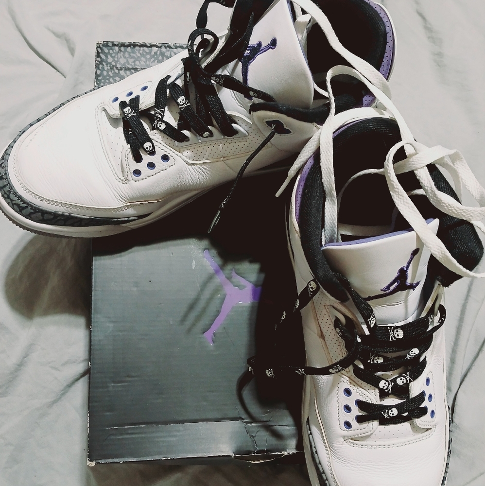 Jordan Retro 3s purple cement size 12